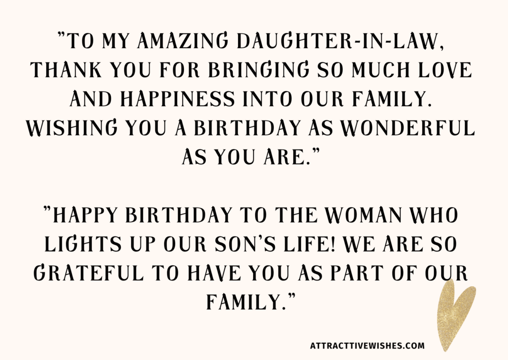 Birthday Wishes For a Daughter-In-Law
