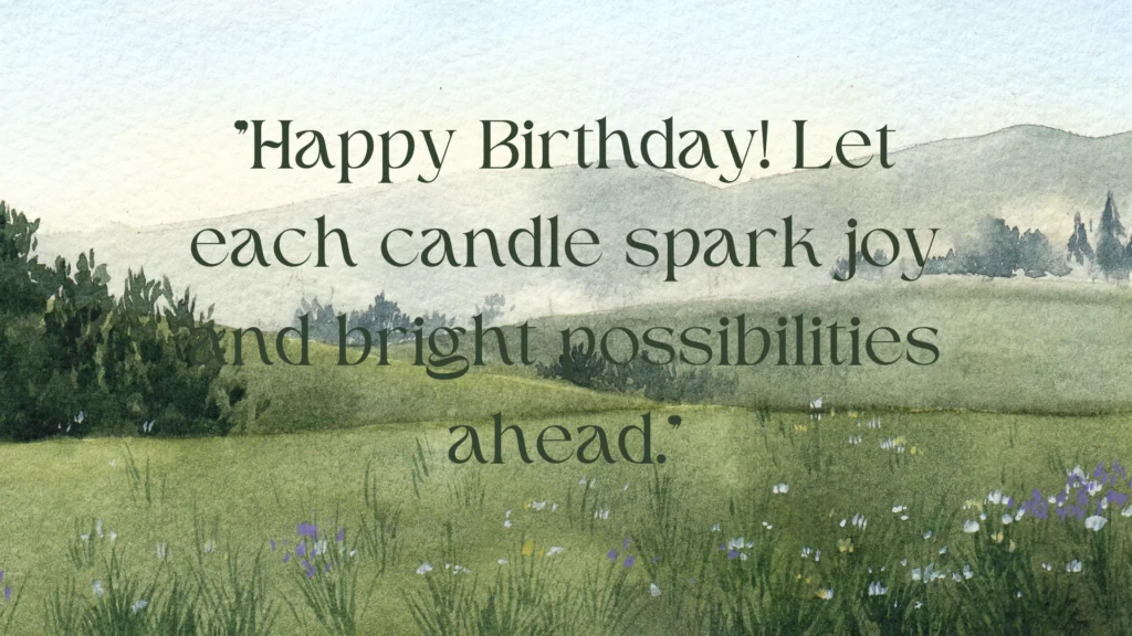 "Happy Birthday! Let each candle spark joy and bright possibilities ahead."