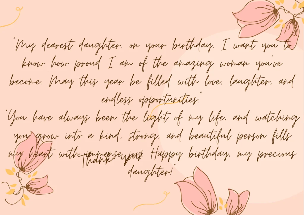 Heartfelt Birthday Wishes for Daughter