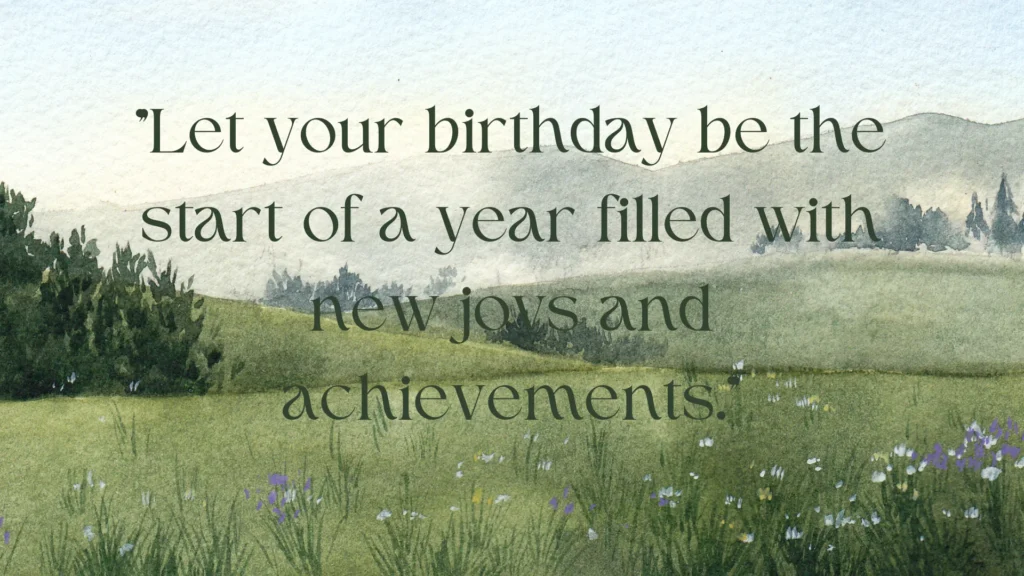 "Let your birthday be the start of a year filled with new joys and achievements."