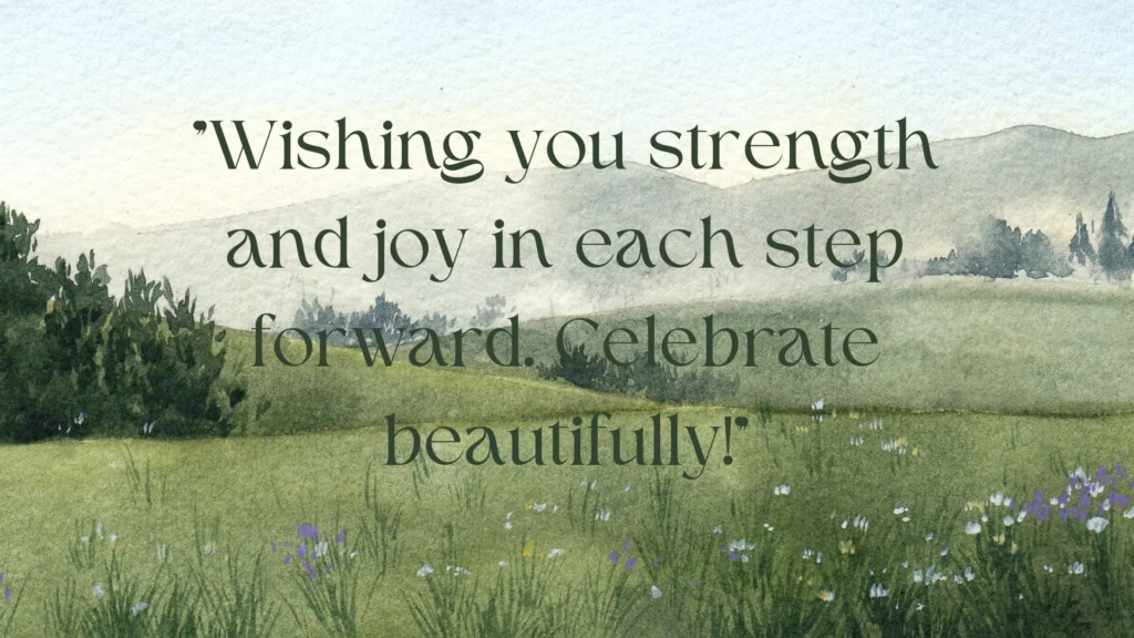 "Wishing you strength and joy in each step forward. Celebrate beautifully!"